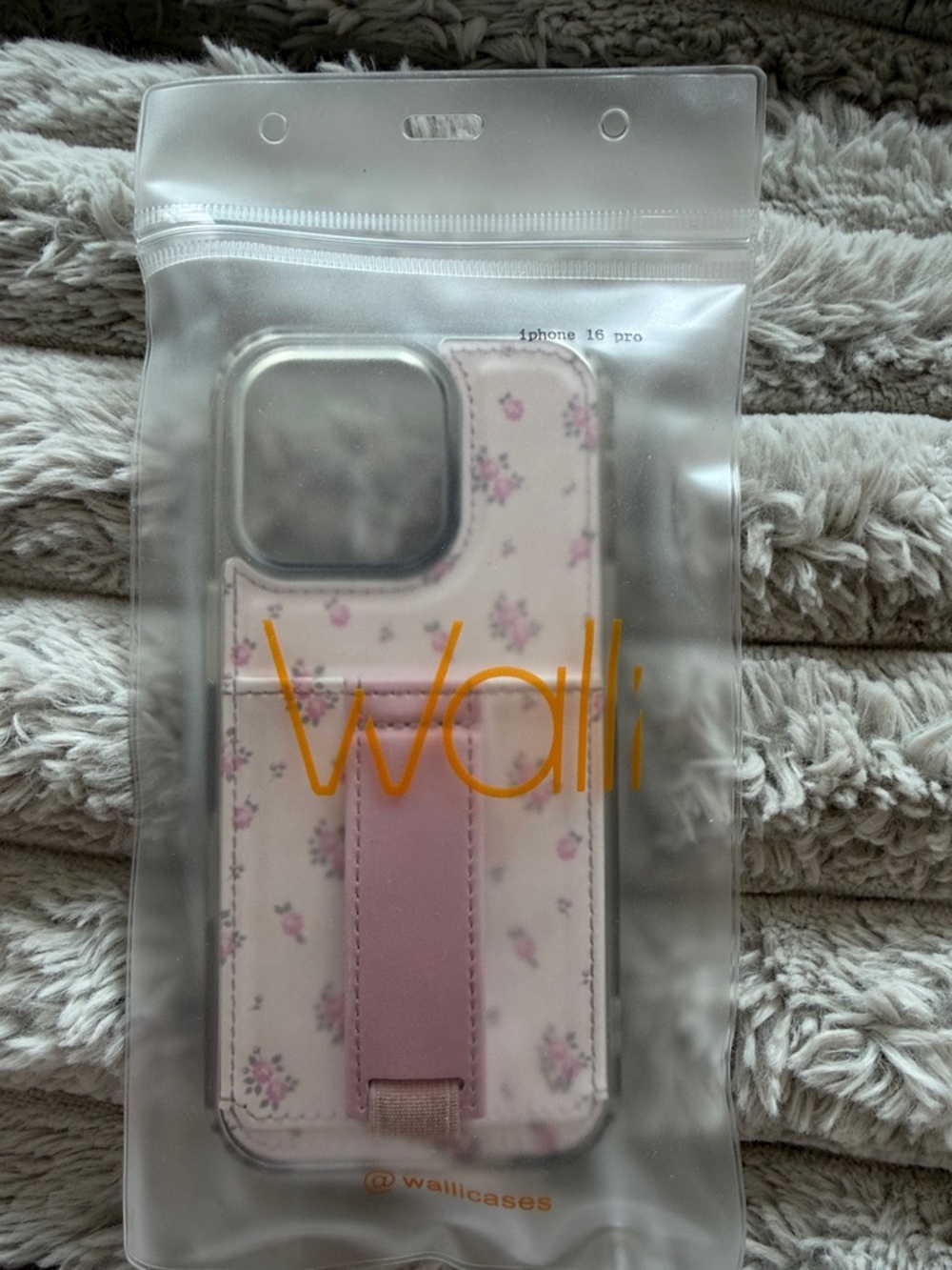 Wallis Pink Floral Card Strap Phone Case for iPhone 16 Pro